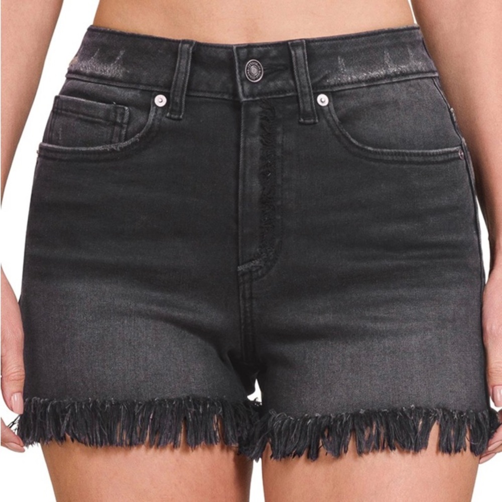 Black Denim Shorts